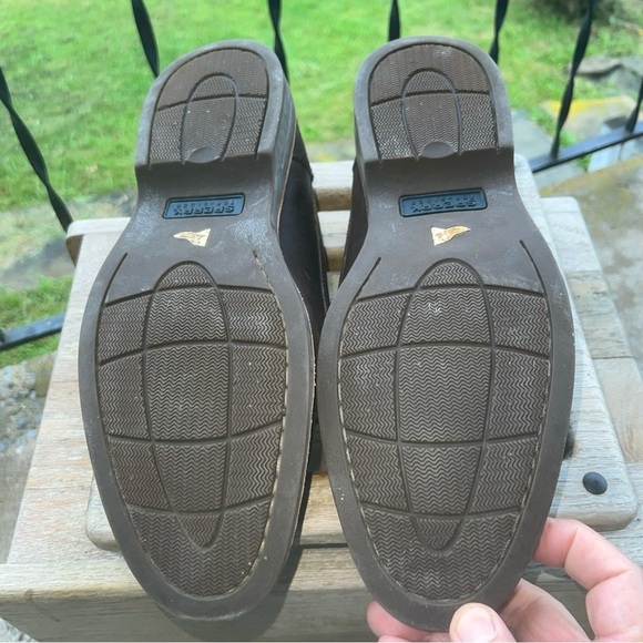 Sperry Gold Cup Oxford Distress Brown Size 11M Top-Sider 0579730 Deerskin Lining - Picture 9 of 11